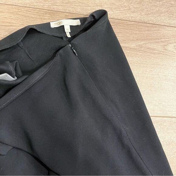 Maje Black Straight Wide Leg Bootcut Acetate Professional Dress Pants Size 40/L - Picture 6 of 7